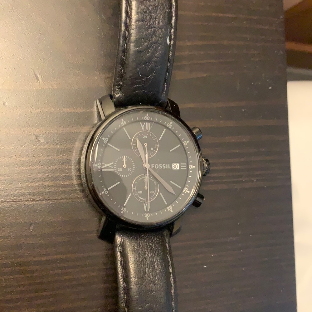 Black fossil watch. Gently used